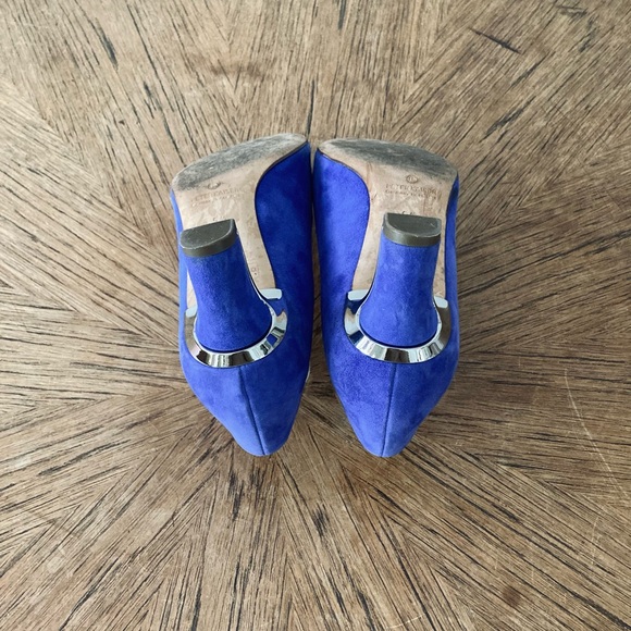 Stunning Peter Kaiser Blue Suede with silver block heels - Size 5,5 UK / 8 US - Picture 6 of 14